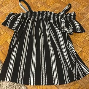 Candie’s Striped Off the Shoulder Top